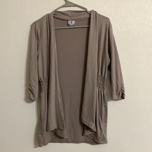 Worthington Cream Open Front 3/4 Sleeve Cardigan